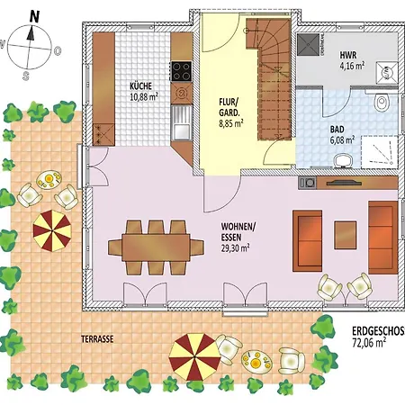 Reet Hus Hanbutt In Ferienhaus